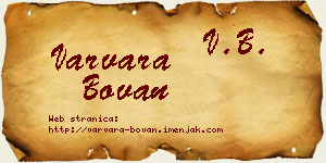Varvara Bovan vizit kartica